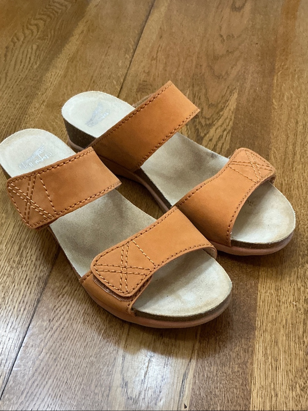 Woman’s Dansko melon slide sandal. Size 41. Velcro straps. Barely worn! Like new